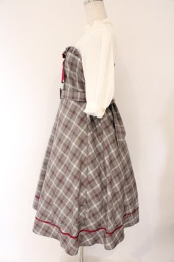 画像3: Amavel / 貴婦人のロング丈レイヤード風5分袖ワンピース F シロｘグレー O-26-04-06-045-CA-OP-YM-OS