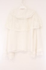 画像5: Amavel / Secret Macaronレースケープブラウス F シロｘピンク O-26-04-06-004-CA-BL-YM-OS (5)
