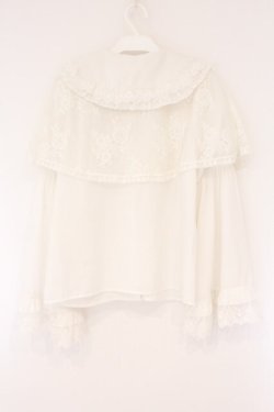 画像5: Amavel / Secret Macaronレースケープブラウス F シロｘピンク O-26-04-06-004-CA-BL-YM-OS