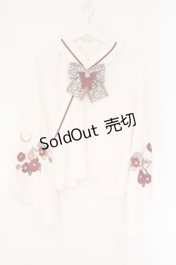 画像1: Amavel / 月夜の狐と寒椿 和風ブラウス F シロ（ピンク） O-26-04-06-005-CA-BL-YM-OS