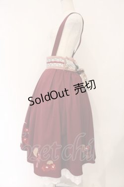 画像3: Amavel / 月夜の狐と寒椿 和風スカート F エンジ O-26-04-06-058-CA-SK-YM-OS