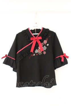 画像1: Amavel / 輪刺繍フレア袖ブラウス F クロ O-26-04-06-006-CA-BL-YM-OS