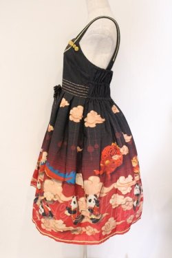 画像4: R-SERIES / （海外ロリータブランド）春告げパンダジャンパースカート  クロ×アカ O-26-04-06-064-EL-OP-IG-OS
