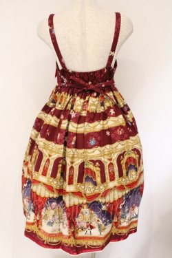 画像5: ALICE and the PIRATES / 雪降る聖夜の不思議な贈り物柄プレゼントリボンジャンパースカート  えんじ O-26-04-06-065-PA-OP-IG-OS