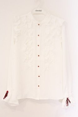 画像1: axes femme / ホイップフリルブラウス F シロ O-26-04-06-071-AX-BL-YM-OS