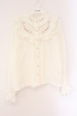 画像1: axes femme / 桜刺繍スタンドブラウス M アイボリー O-26-04-06-072-AX-BL-YM-OS (1)