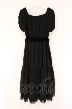 画像4: PINK HOUSE / ドットチュールフリルワンピース  クロ O-26-04-06-077-LO-OP-IG-OS