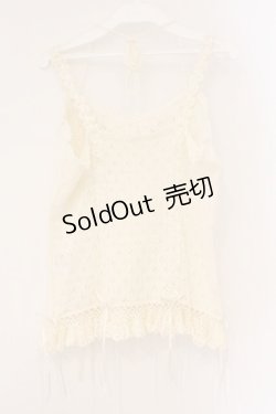 画像4: PINK HOUSE / はしごレースモチーフ付きキャミソール  オフ O-26-04-06-088-LO-TO-IG-OS
