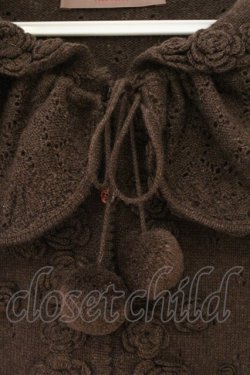 画像2: PINK HOUSE / ローズモチーフ襟付きニット  ブラウン O-26-04-06-090-LO-TO-IG-OS