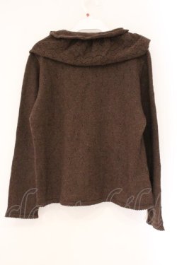 画像4: PINK HOUSE / ローズモチーフ襟付きニット  ブラウン O-26-04-06-090-LO-TO-IG-OS