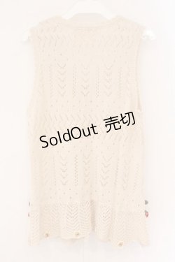 画像4: PINK HOUSE / 苺ニットモチーフ付き前開きニットベスト  アイボリー O-26-04-06-091-LO-TO-IG-OS