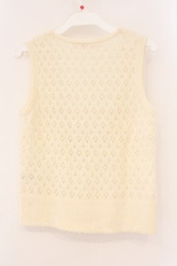 画像3: PINK HOUSE / フラワーモチーフアンダーバストニットベスト  オフ O-26-04-06-092-LO-TO-IG-OS