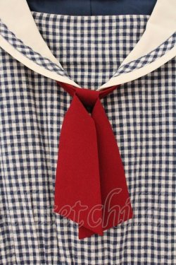 画像2: Fi.n.t / ギンガムセーラーワンピース  クロ×オフシロ O-26-04-06-102-CA-OP-IG-OS