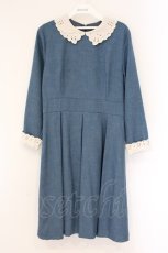 画像1: an another angelus / カットワークレースクレリックワンピース  ブルー×オフシロ O-26-04-06-105-CA-OP-IG-OS (1)