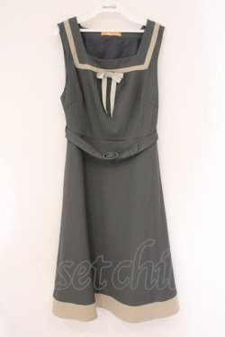 画像1: Fi.n.t / プレゼントリボンバイカラージャンパースカート  グレー×ベージュ O-26-04-06-108-CA-OP-IG-OS