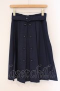 Fi.n.t / フロントボタンスカート  ネイビー O-26-04-06-110-CA-SK-IG-OS