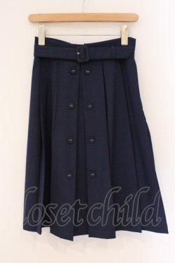 画像1: Fi.n.t / フロントボタンスカート  ネイビー O-26-04-06-110-CA-SK-IG-OS
