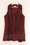 axes femme / バックタックロングベスト  ワイン O-26-04-06-114-AX-JA-IG-OS