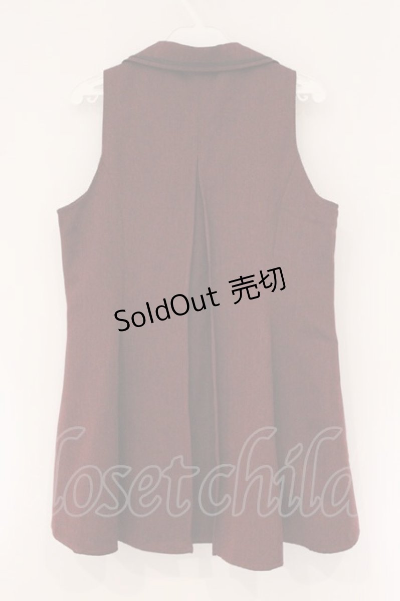 画像3: axes femme / バックタックロングベスト  ワイン O-26-04-06-114-AX-JA-IG-OS (3)
