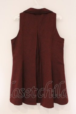 画像3: axes femme / バックタックロングベスト  ワイン O-26-04-06-114-AX-JA-IG-OS