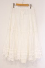 PINK HOUSE / ローンティアードスカート  シロ O-26-04-06-116-LO-SK-IG-OS