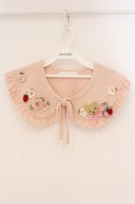 画像1: PINK HOUSE / テディ＆ローズモチーフ付きティペット  ピンク O-26-04-06-117-LO-ZA-IG-OS (1)