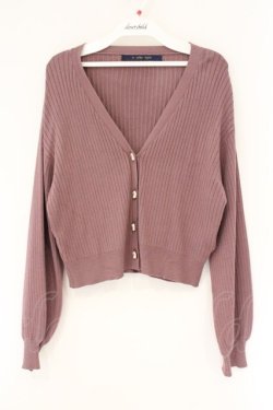 画像1: an another angelus / ローズカメオ釦ニットカーディガン  ピンク系 O-26-04-06-011-CA-TO-IG-OS