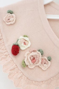 画像4: PINK HOUSE / テディ＆ローズモチーフ付きティペット  ピンク O-26-04-06-117-LO-ZA-IG-OS