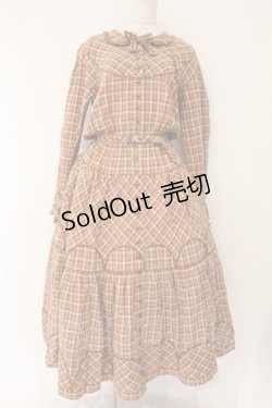 画像1: PINK HOUSE / チェックパッチワークワンピース  ブラウン O-26-04-06-121-LO-OP-IG-OS