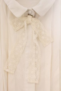 画像2: Fi.n.t / レースリボンタイ付きブラウス  オフシロ O-26-04-06-124-CA-BL-IG-OS