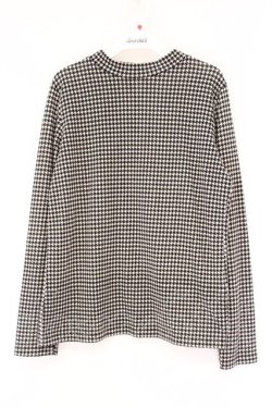 画像1: Fi.n.t / 千鳥格子ハイネックカットソー  クロ×オフシロ O-26-04-06-012-CA-TO-IG-OS