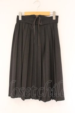 画像1: Fi.n.t / フロントレースアップ起毛プリーツスカート  グレー O-26-04-06-013-CA-SK-IG-OS