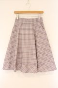 Fi.n.t / 裾切替チェックフレアースカート  ピンク O-26-04-06-018-CA-SK-IG-OS