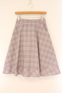 画像1: Fi.n.t / 裾切替チェックフレアースカート  ピンク O-26-04-06-018-CA-SK-IG-OS