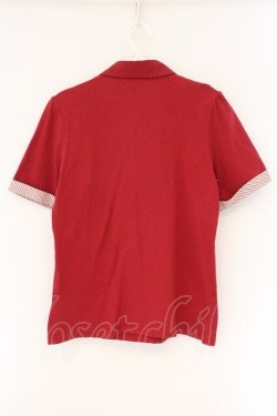 画像3: Fi.n.t / ロゴ刺繍タイポロシャツ  アカ O-26-04-06-023-CA-TO-IG-OS