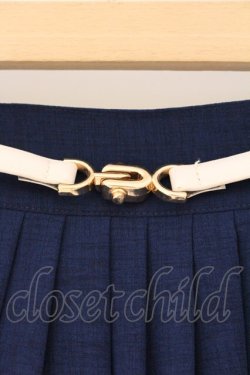 画像2: an another angelus / ビットベルト付きタックスカート  ネイビー O-26-04-06-027-CA-SK-IG-OS