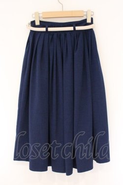 画像3: an another angelus / ビットベルト付きタックスカート  ネイビー O-26-04-06-027-CA-SK-IG-OS