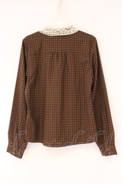 画像3: Fi.n.t / レース衿チェックシャツ  ブラウン O-26-04-06-028-CA-BL-IG-OS