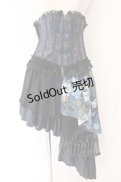 画像1: Qutie Frash / コルセットスカート  ブルー×ブラック O-26-04-07-039-QU-SK-OW-OS