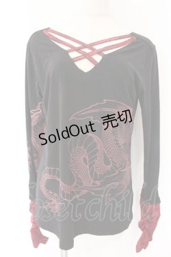 画像1: Qutie Frash / クロスインナーカットソー  ブラック×レッド O-26-04-07-050-QU-TO-OW-OS