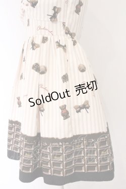 画像2: Ank Rouge / ストライプチョコレート胸リボンジャンパースカート M ピンク O-26-04-07-052-CA-OP-YM-OS