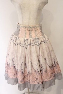 画像1: OZZ ANGELO / チェーン＆ダマスクptリバーシブルスカート  ピンク×グレー O-26-04-07-056-OO-SK-OW-OS