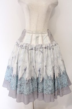 画像1: OZZ ANGELO / チェーン＆ダマスクptリバーシブルスカート  ブルー×グレー O-26-04-07-057-OO-SK-OW-OS