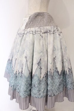 画像2: OZZ ANGELO / チェーン＆ダマスクptリバーシブルスカート  ブルー×グレー O-26-04-07-057-OO-SK-OW-OS