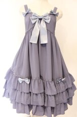 画像1: metamorphose / Ribbonベビードールジャンパースカート  ブルーグレー O-26-04-07-064-ME-OP-OW-OS (1)