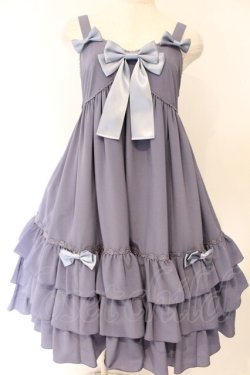 画像1: metamorphose / Ribbonベビードールジャンパースカート  ブルーグレー O-26-04-07-064-ME-OP-OW-OS