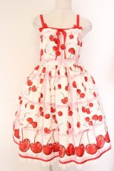 Angelic Pretty / Charming Cherryジャンパースカート  シロ O-26-04-07-069-AP-OP-OW-OS