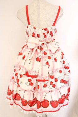 画像4: Angelic Pretty / Charming Cherryジャンパースカート  シロ O-26-04-07-069-AP-OP-OW-OS