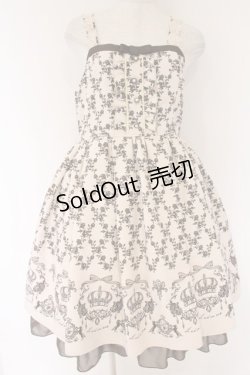 画像1: axes femme / 王冠モチーフ入りパネル柄ワンピース M ピンク O-26-04-07-072-AX-OP-OW-OS