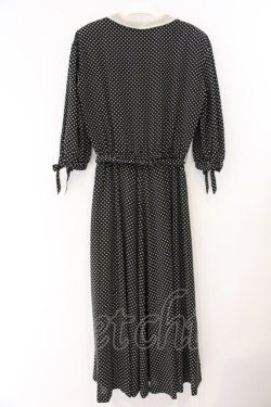 画像2: INGEBORG / ドットチュール襟ワンピース  クロ×アイボリー O-26-04-07-011-LO-OP-IG-OS